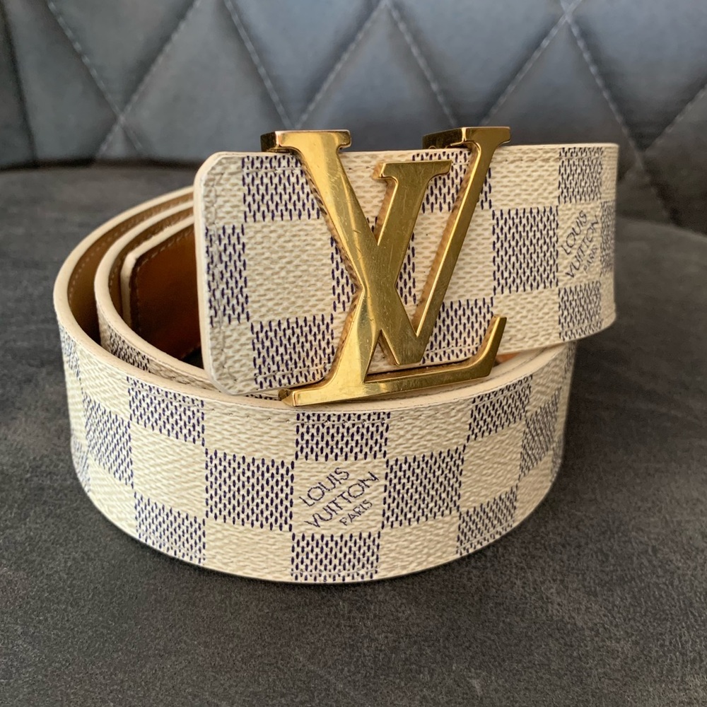 Louis Vuitton Damier Azur Canvas Initials Belt
